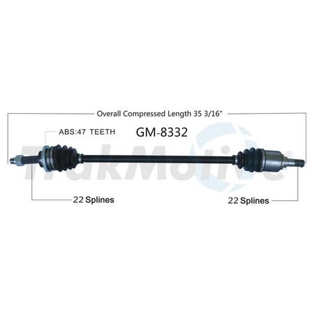 SURTRACK AXLE Cv Axle Shaft, Gm-8332 GM-8332